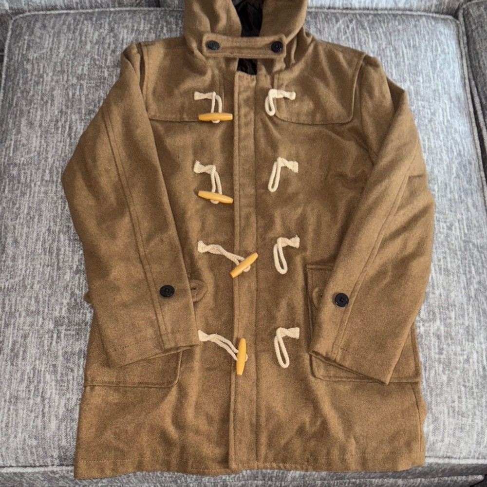 Men's Tan Trench Coat with Toggle Fastenings